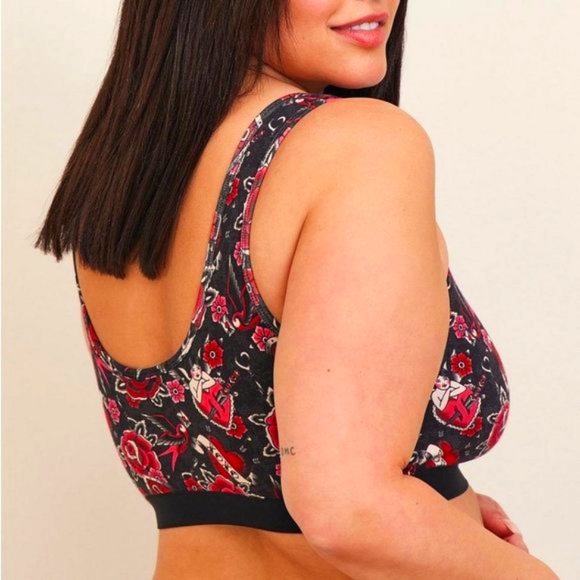 ❤️NWT VINTAGE TORRID LINGERIE TATTOO BRALETTE SPORTS BRA HEARTS ROSES PLUS SIZE - Picture 3 of 12